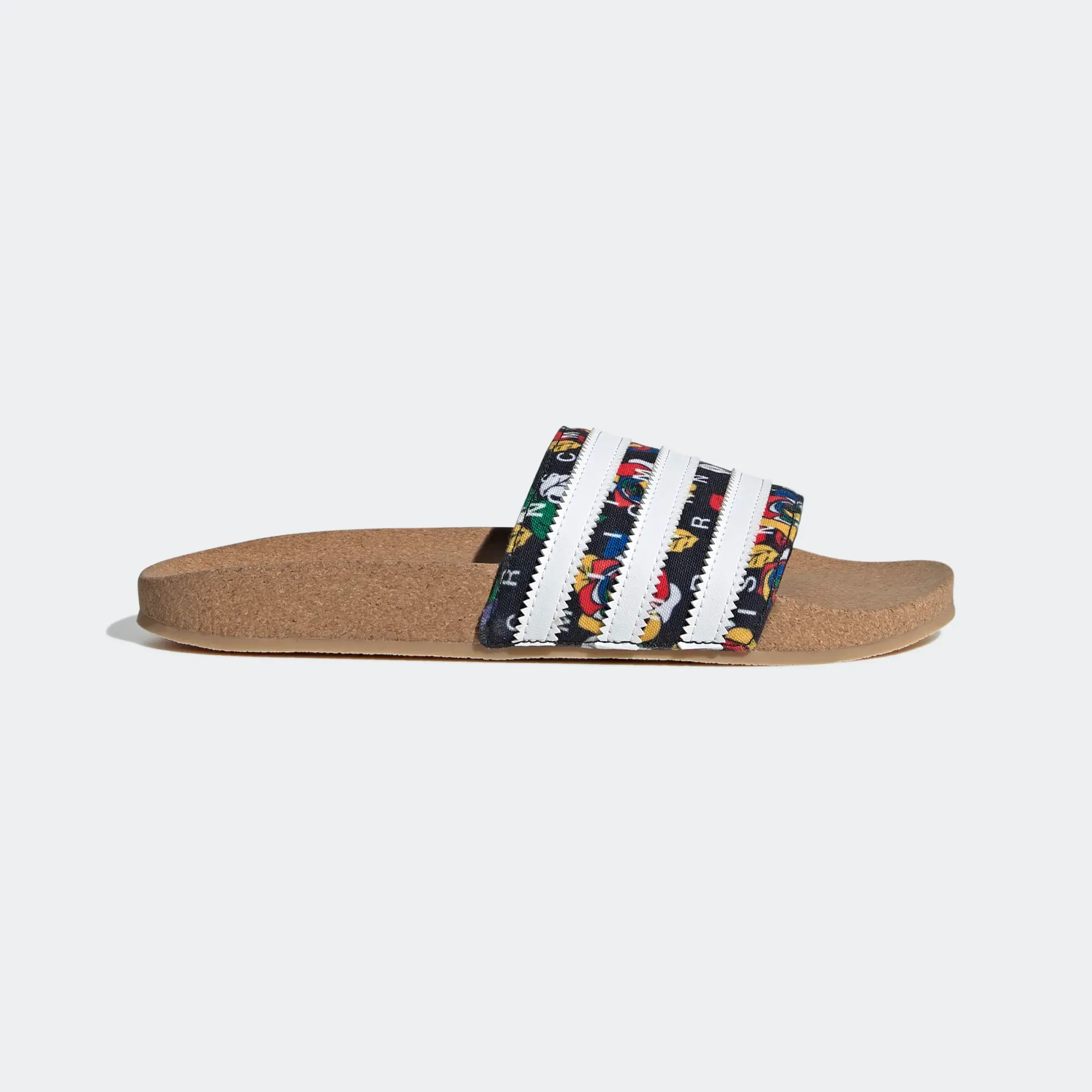 Adidas Women's Rich Mnisi Adilette Slides - Core Black / Cloud White / Multi