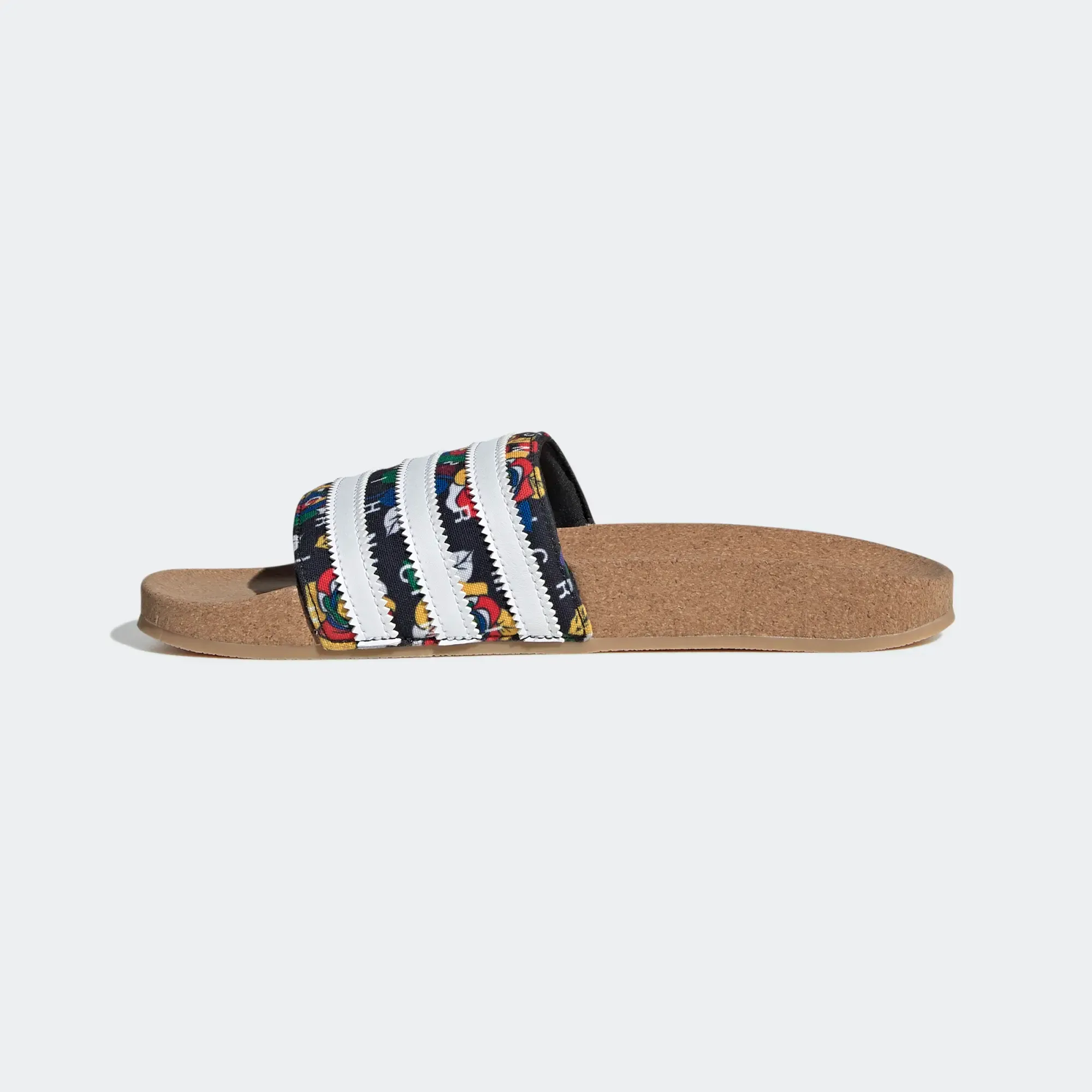 Adidas Women's Rich Mnisi Adilette Slides - Core Black / Cloud White / Multi