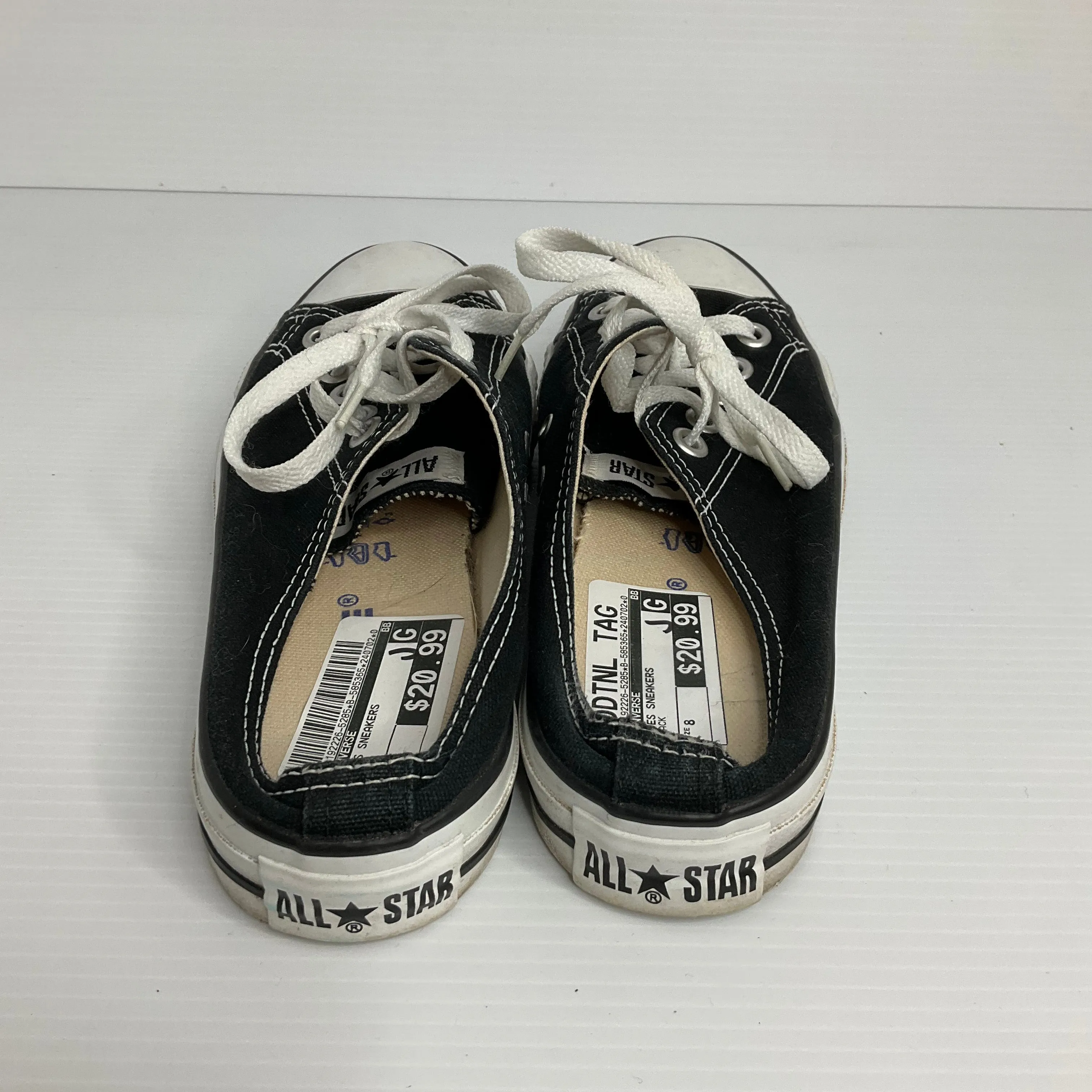 Black Shoes Sneakers Converse, Size 8