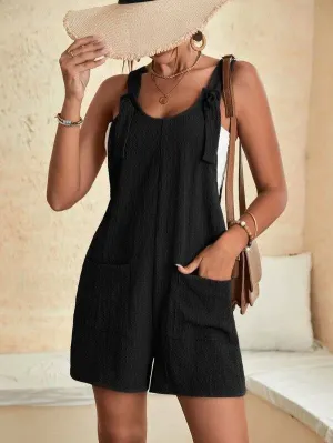 Black Summer Romper w/ Pockets (S-2X)