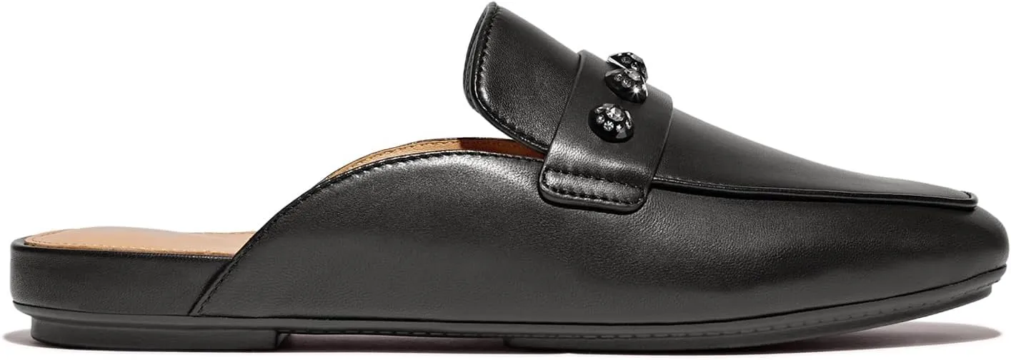 FitFlop Women's Delicato Crystal-Cluster Soft Leather Mules