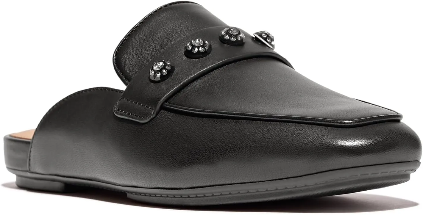 FitFlop Women's Delicato Crystal-Cluster Soft Leather Mules