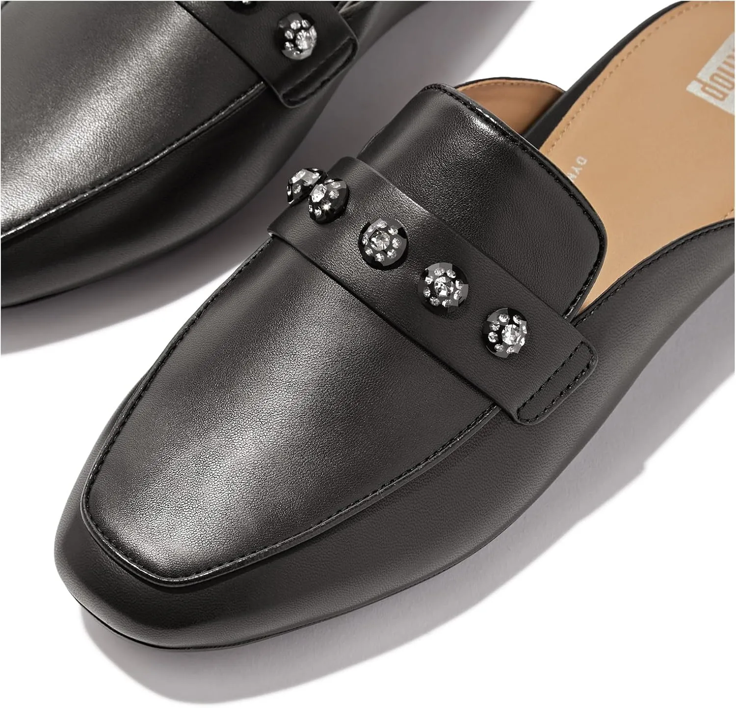 FitFlop Women's Delicato Crystal-Cluster Soft Leather Mules