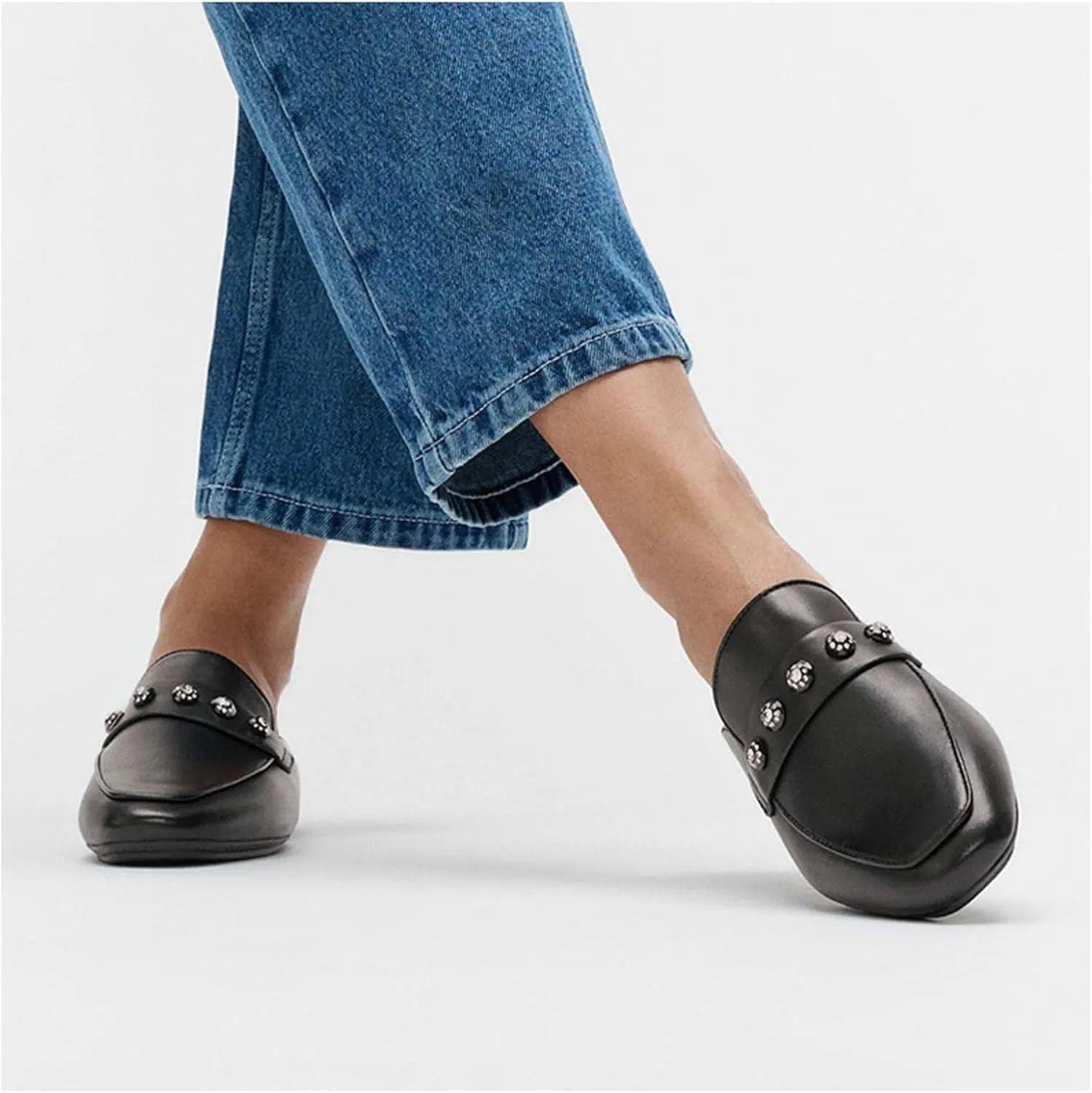 FitFlop Women's Delicato Crystal-Cluster Soft Leather Mules