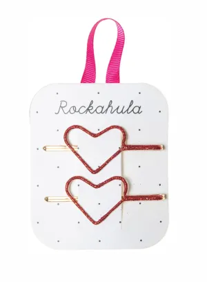 GLITTER HEART CUT OUT SLIDES RED