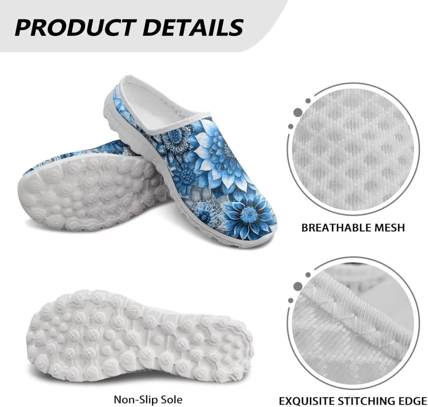 GOSTONG Slip-On Mules & Clogs for Women Light Open Back Shoes Comfort Walking Shoes Breathable Non Slip House Slippers Size 6-13.5
