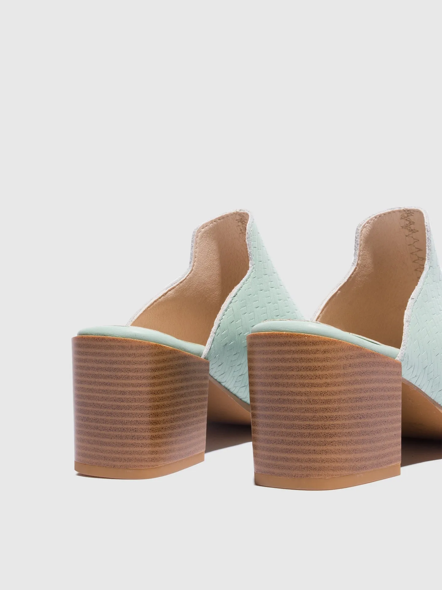 Green Pointed Toe Mules