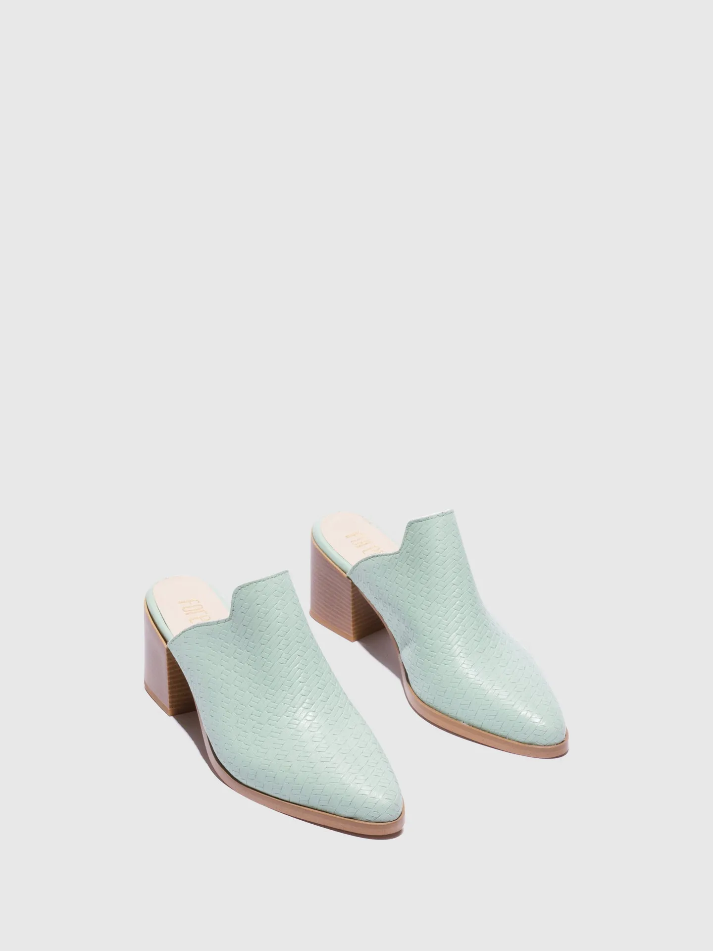 Green Pointed Toe Mules