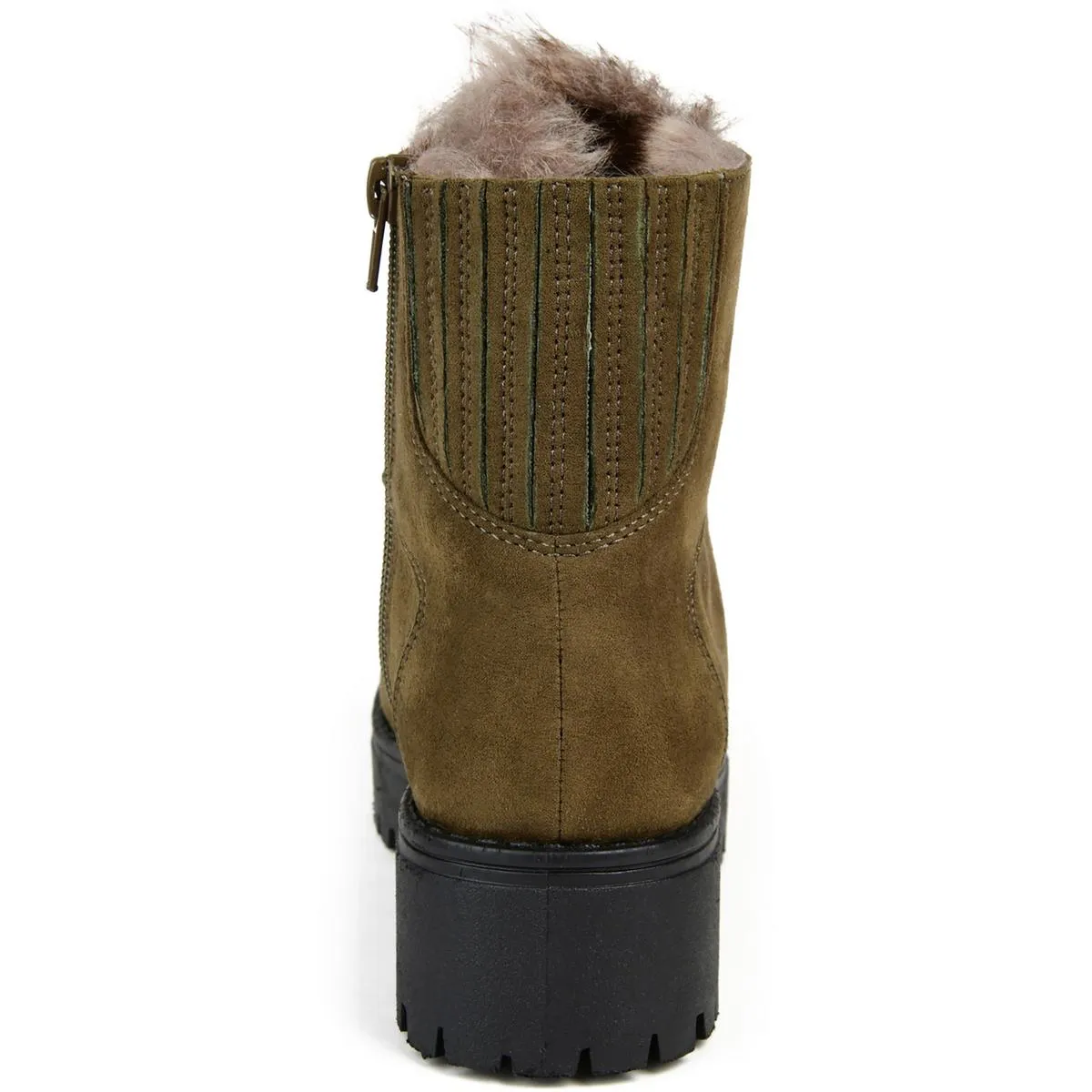 Journee Collection Womens Trail Faux Suede Lug Sole Hiking Boots