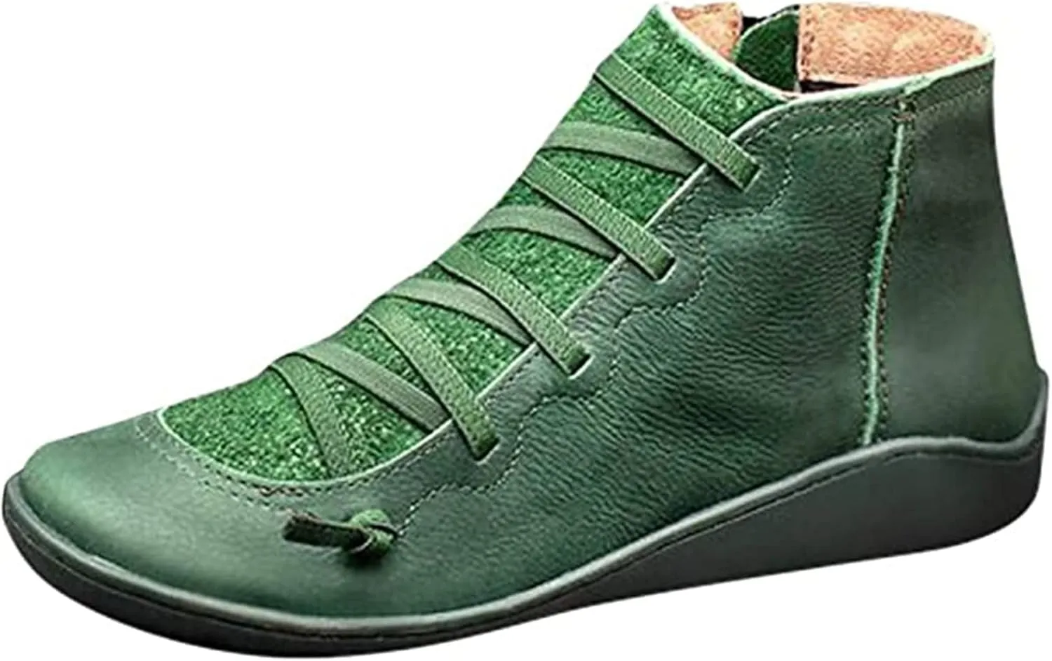 Lausiuoe Boots For Women Ankle Booties Sexy Low Heels Western Ankle Boots Casual Dressy Wide Width Elegant Flat Booties