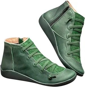Lausiuoe Boots For Women Ankle Booties Sexy Low Heels Western Ankle Boots Casual Dressy Wide Width Elegant Flat Booties