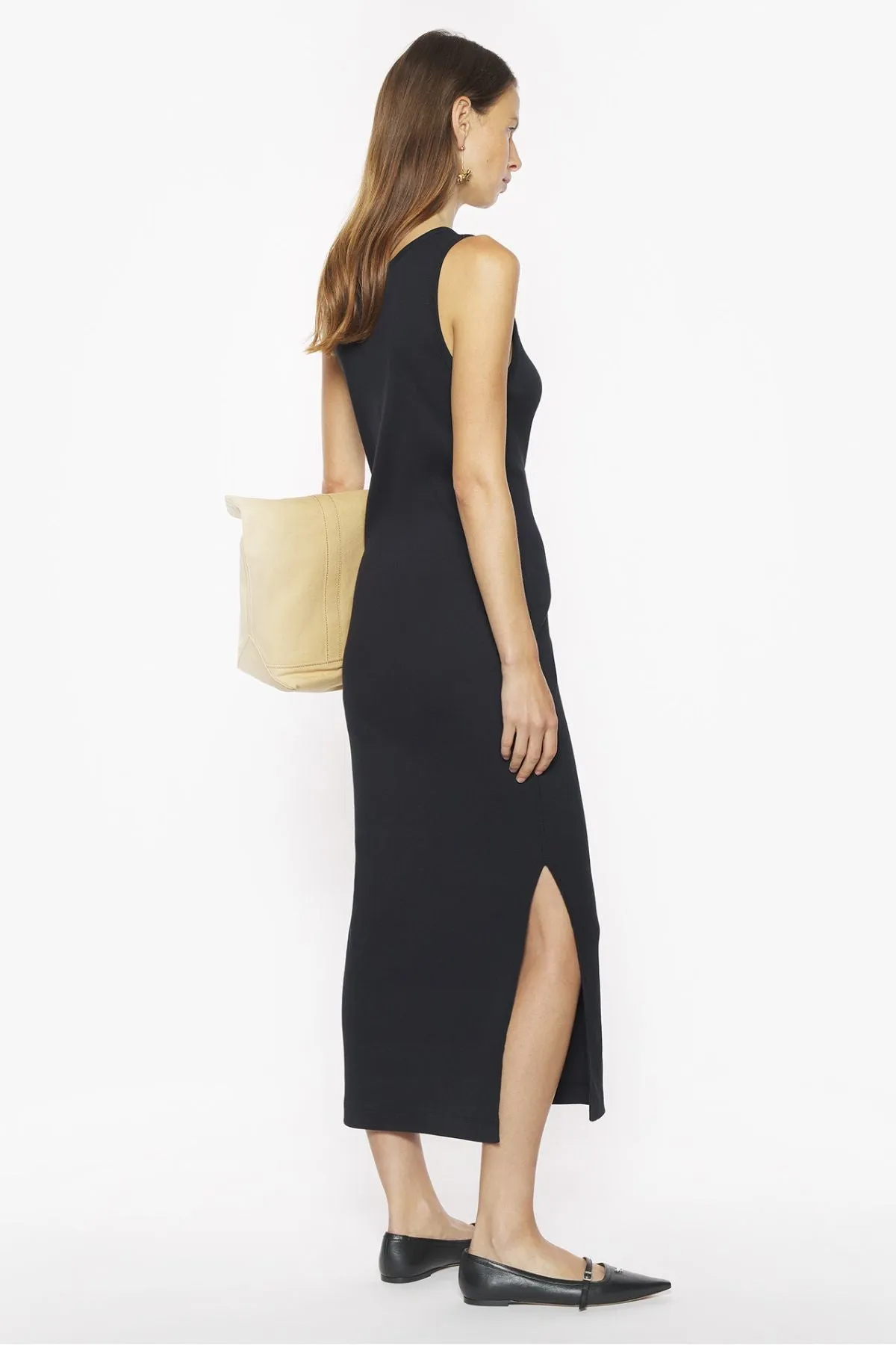 Maison Kitsun Baby Fox Ribbed Tank Dress - Black