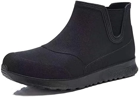 Men's Ankle Rain Boots Waterproof Short Rain Shoes for Garden Work