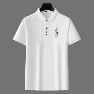 Men's Polo Shirt - 100% Cotton - Regular Fit - Short Sleeve Ribbed Collar Casual Wear