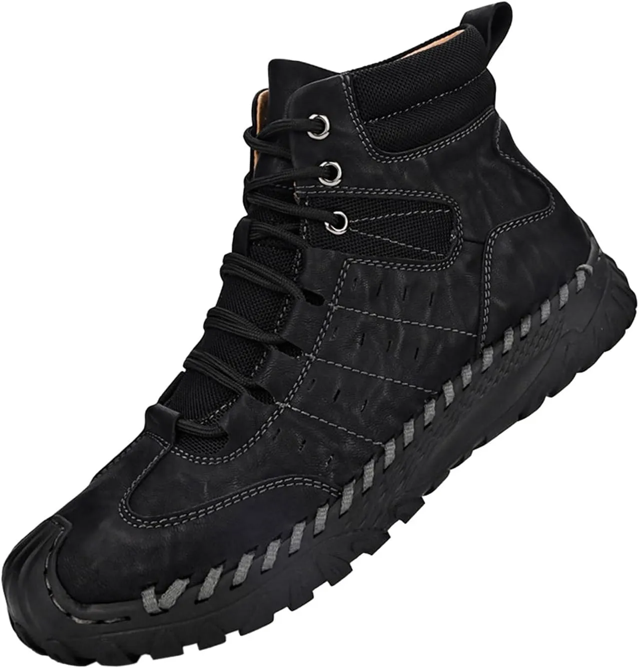 Men's Work Boots Slip On Hiking Sneakers Fur Lined Ankle Boot Women's Workout Shoes Slip Resistant Platform Shoes Composite Toe Botas Hike Grounded Footwear