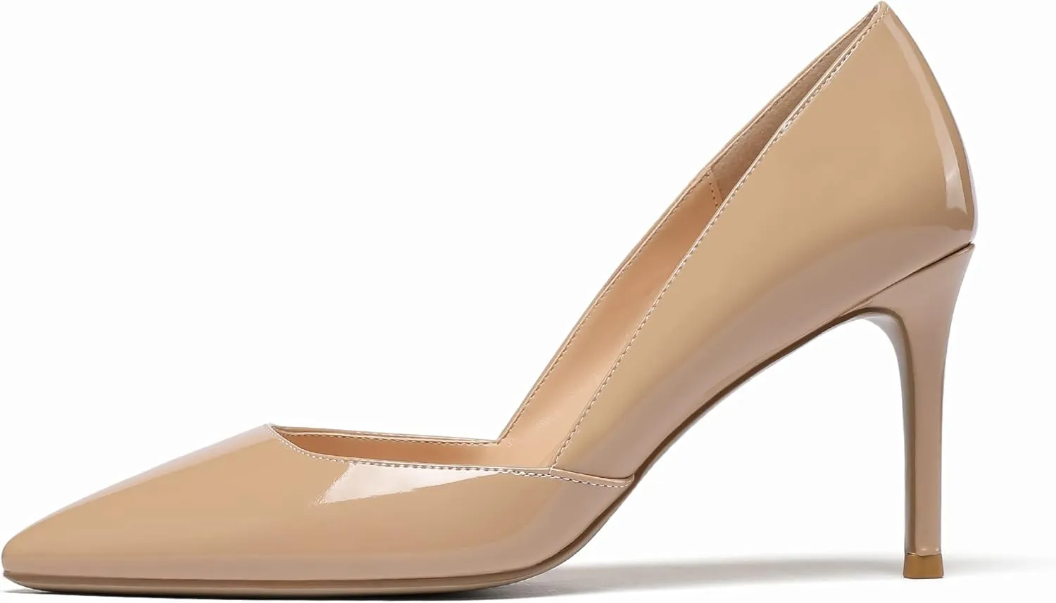 Mettesally Womens Elegant Pointy Toe High Heels Pumps D'Orsay Slip On Stilettos Heeled Party Dress Shoes