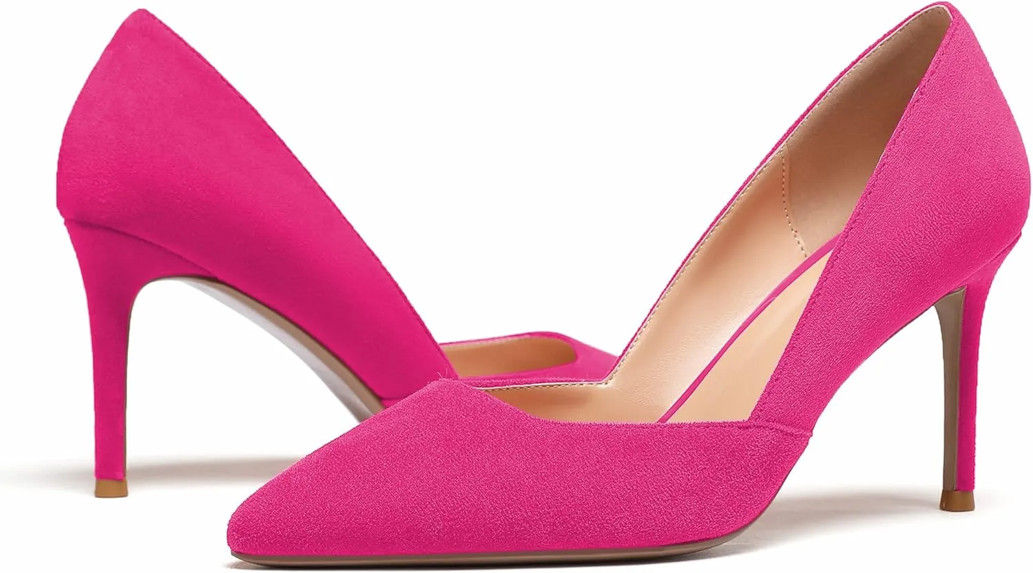 Mettesally Womens Elegant Pointy Toe High Heels Pumps D'Orsay Slip On Stilettos Heeled Party Dress Shoes