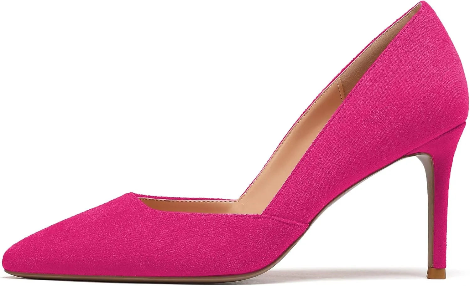 Mettesally Womens Elegant Pointy Toe High Heels Pumps D'Orsay Slip On Stilettos Heeled Party Dress Shoes