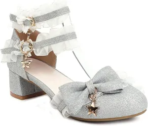 MIOKE Women's Chunky Block Low Heel Pumps Square Toe Comfort Ankle Strap Sandal Party Office Dress Shoes