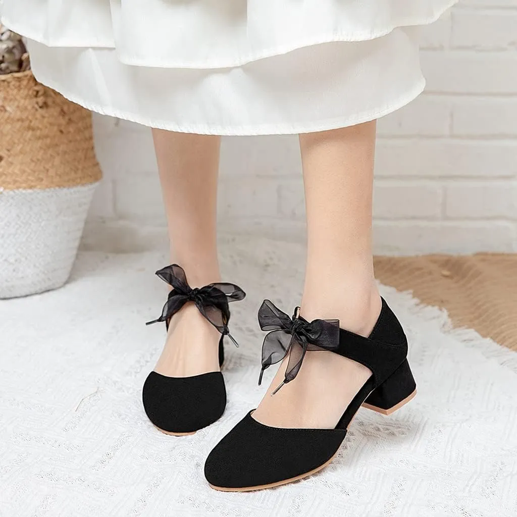 MIOKE Women's Pointed Toe D'Orsay Pumps Comfort Ankle Strap Block Mid Heel Dress Sandals Party Office Shoes