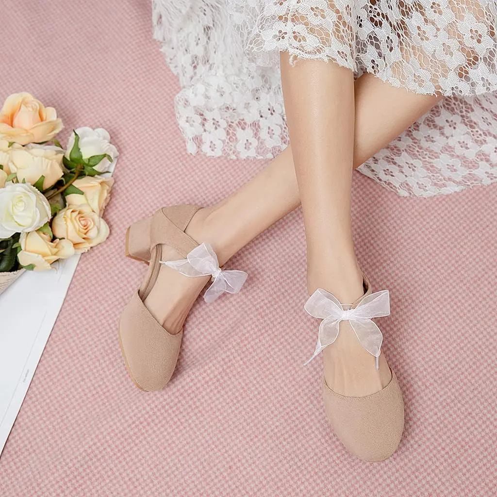 MIOKE Women's Pointed Toe D'Orsay Pumps Comfort Ankle Strap Block Mid Heel Dress Sandals Party Office Shoes