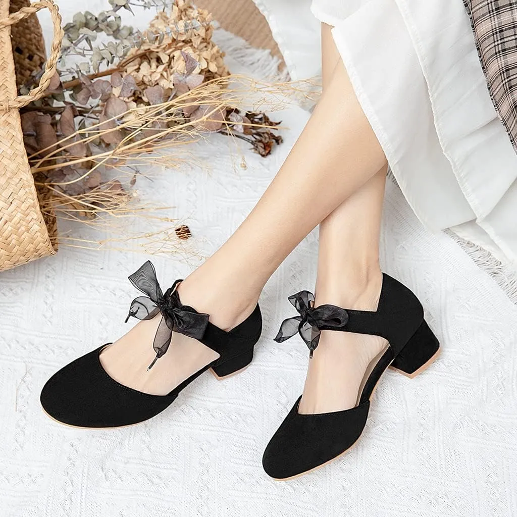 MIOKE Women's Pointed Toe D'Orsay Pumps Comfort Ankle Strap Block Mid Heel Dress Sandals Party Office Shoes