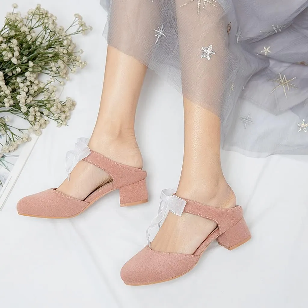 MIOKE Women's Pointed Toe D'Orsay Pumps Comfort Ankle Strap Block Mid Heel Dress Sandals Party Office Shoes