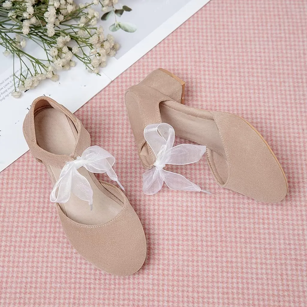 MIOKE Women's Pointed Toe D'Orsay Pumps Comfort Ankle Strap Block Mid Heel Dress Sandals Party Office Shoes