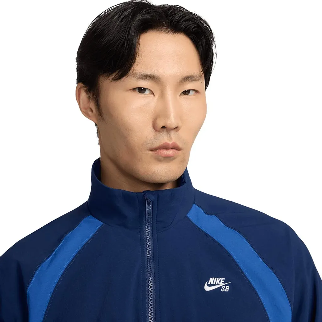 NIKE SB FULL ZIP WOVEN SKATE JACKET - BLUE VOID/GAME ROYAL/WHITE