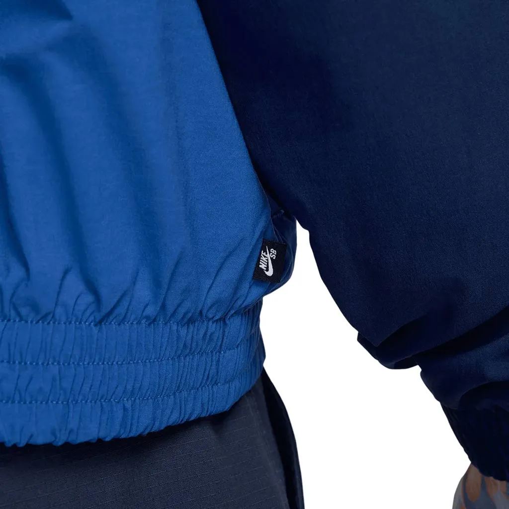 NIKE SB FULL ZIP WOVEN SKATE JACKET - BLUE VOID/GAME ROYAL/WHITE