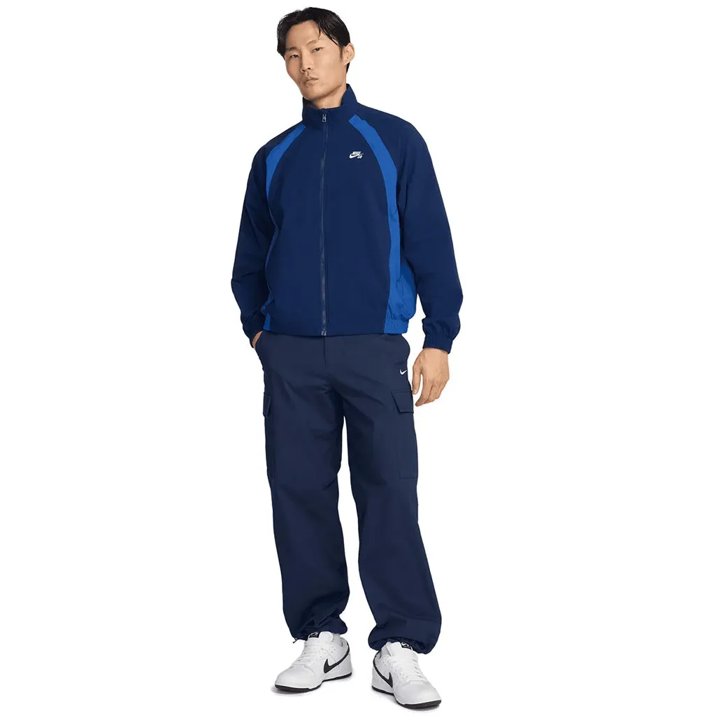 NIKE SB FULL ZIP WOVEN SKATE JACKET - BLUE VOID/GAME ROYAL/WHITE