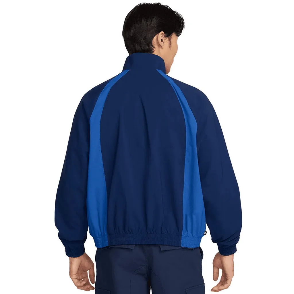 NIKE SB FULL ZIP WOVEN SKATE JACKET - BLUE VOID/GAME ROYAL/WHITE