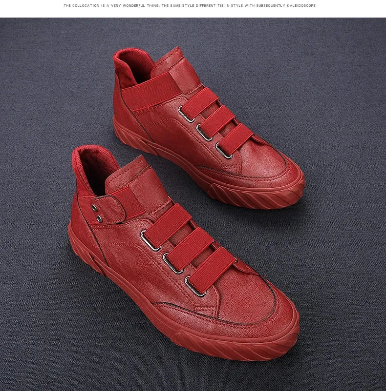 Retro High Top Men's Shoes Luxury Leather.