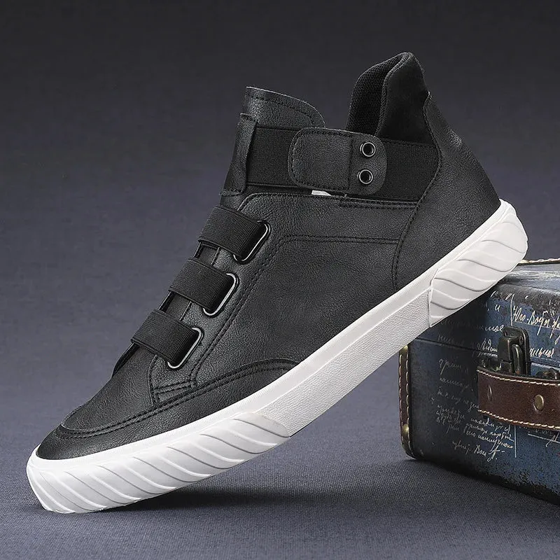 Retro High Top Men's Shoes Luxury Leather.
