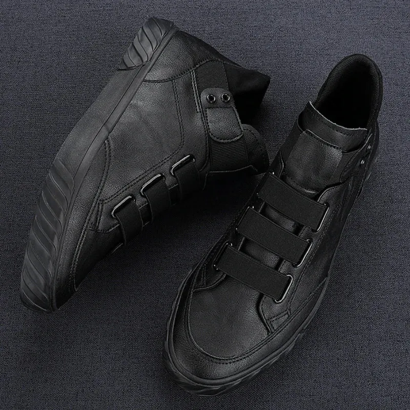 Retro High Top Men's Shoes Luxury Leather.