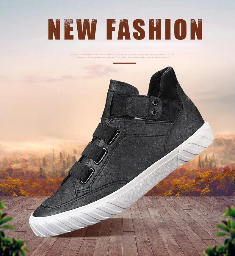 Retro High Top Men's Shoes Luxury Leather.