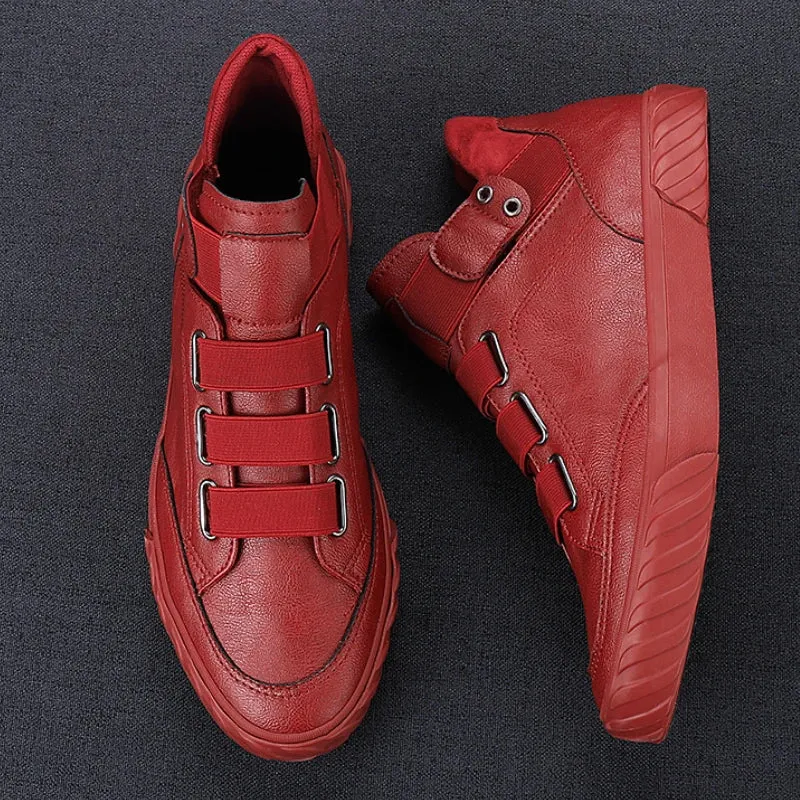 Retro High Top Men's Shoes Luxury Leather.