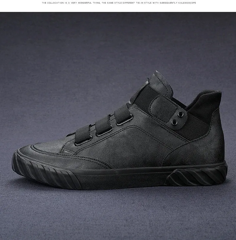 Retro High Top Men's Shoes Luxury Leather.