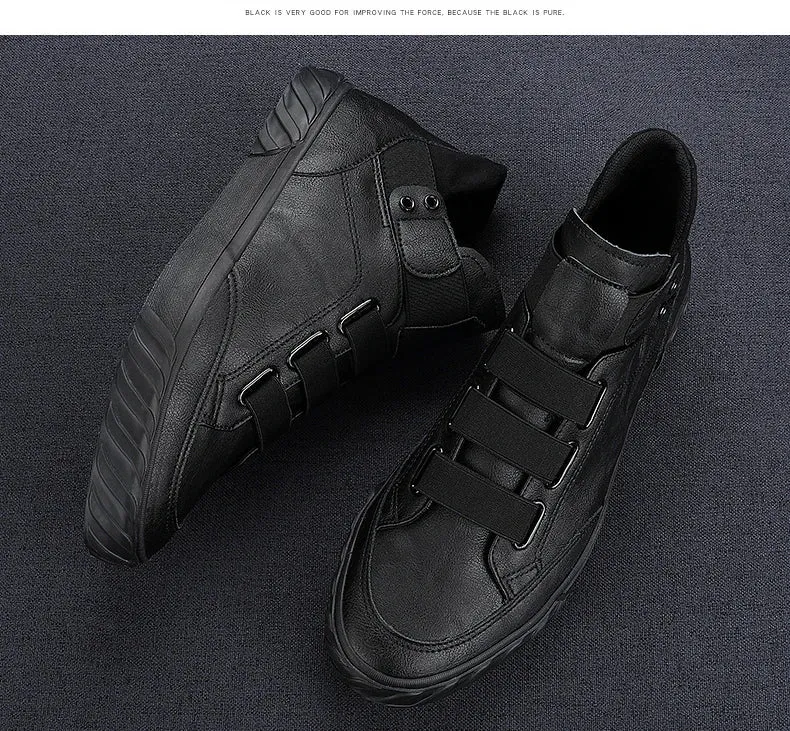 Retro High Top Men's Shoes Luxury Leather.
