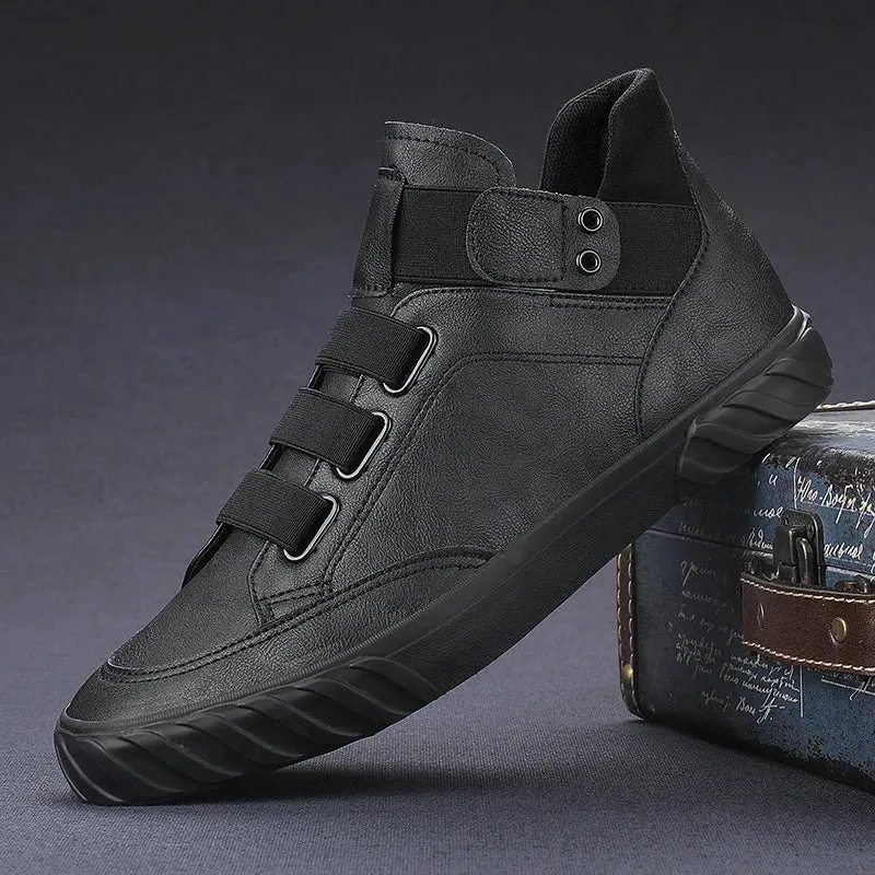 Retro High Top Men's Shoes Luxury Leather.