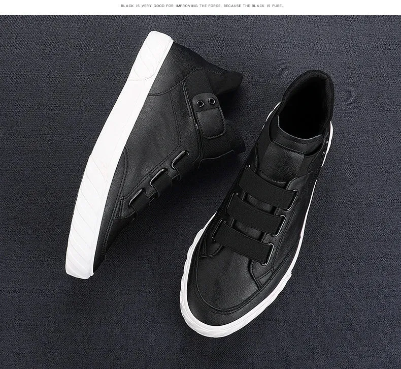 Retro High Top Men's Shoes Luxury Leather.