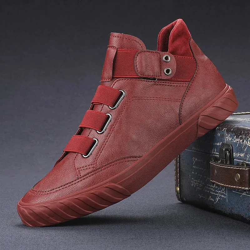 Retro High Top Men's Shoes Luxury Leather.