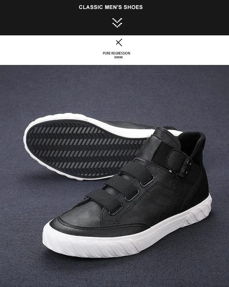 Retro High Top Men's Shoes Luxury Leather.