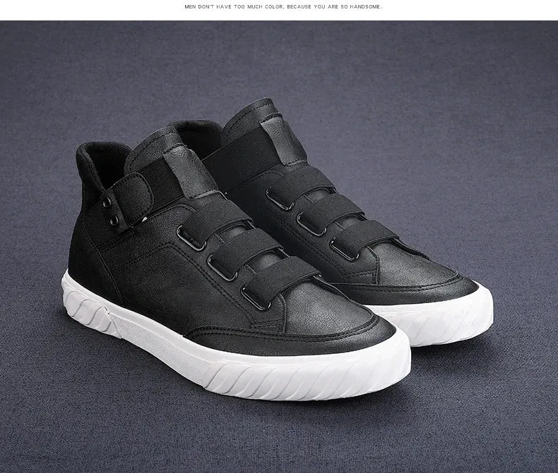 Retro High Top Men's Shoes Luxury Leather.