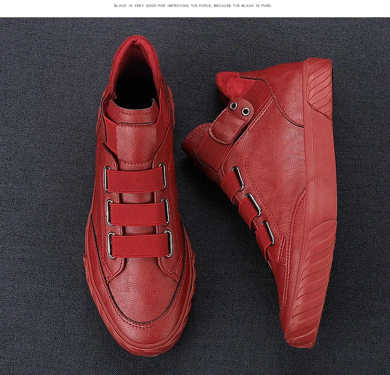 Retro High Top Men's Shoes Luxury Leather.