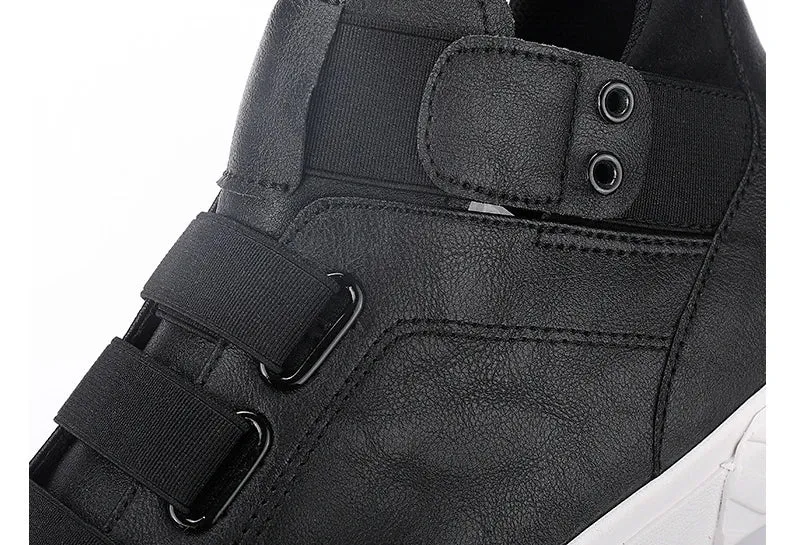 Retro High Top Men's Shoes Luxury Leather.