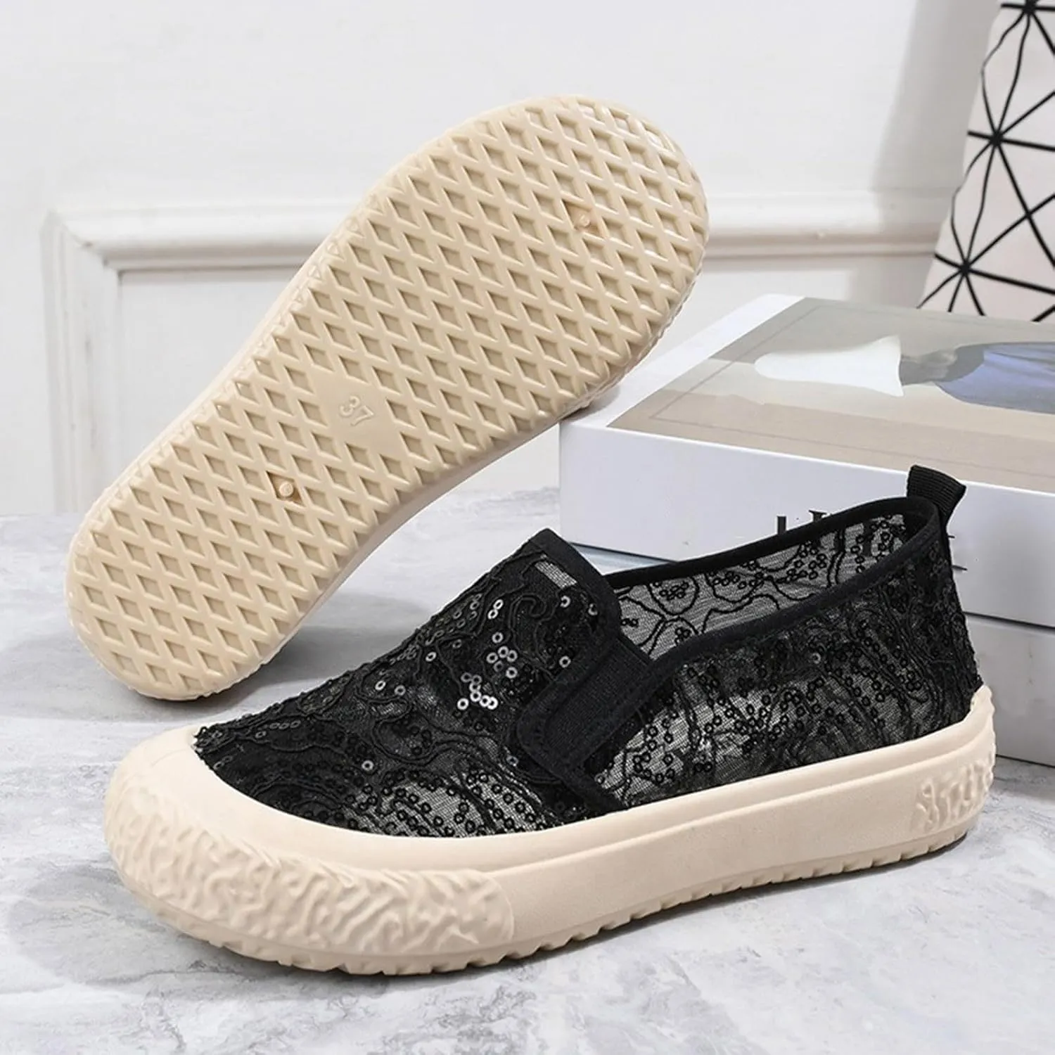 Slip On Shoes Women Work Shoes Beach Sandals Lace Up Sneaker Boys Dress Casual Shoes