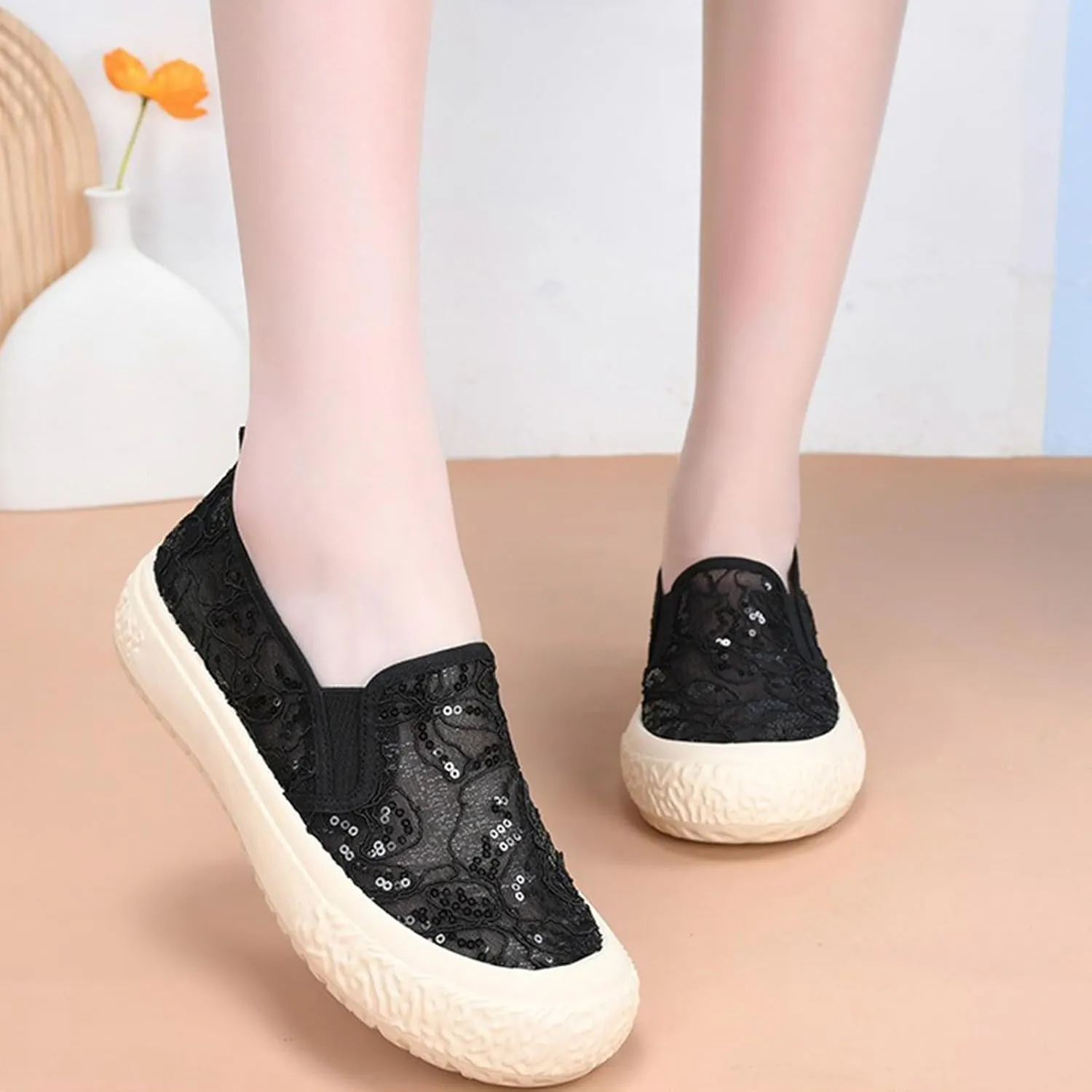 Slip On Shoes Women Work Shoes Beach Sandals Lace Up Sneaker Boys Dress Casual Shoes