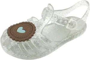 Toddler Girls Sandals Shoes Cute Fruit Jelly Hollow Out Slip On Flats Non-slip Soft Sole Beach Roman Sandal Summer W-896 White 8.5