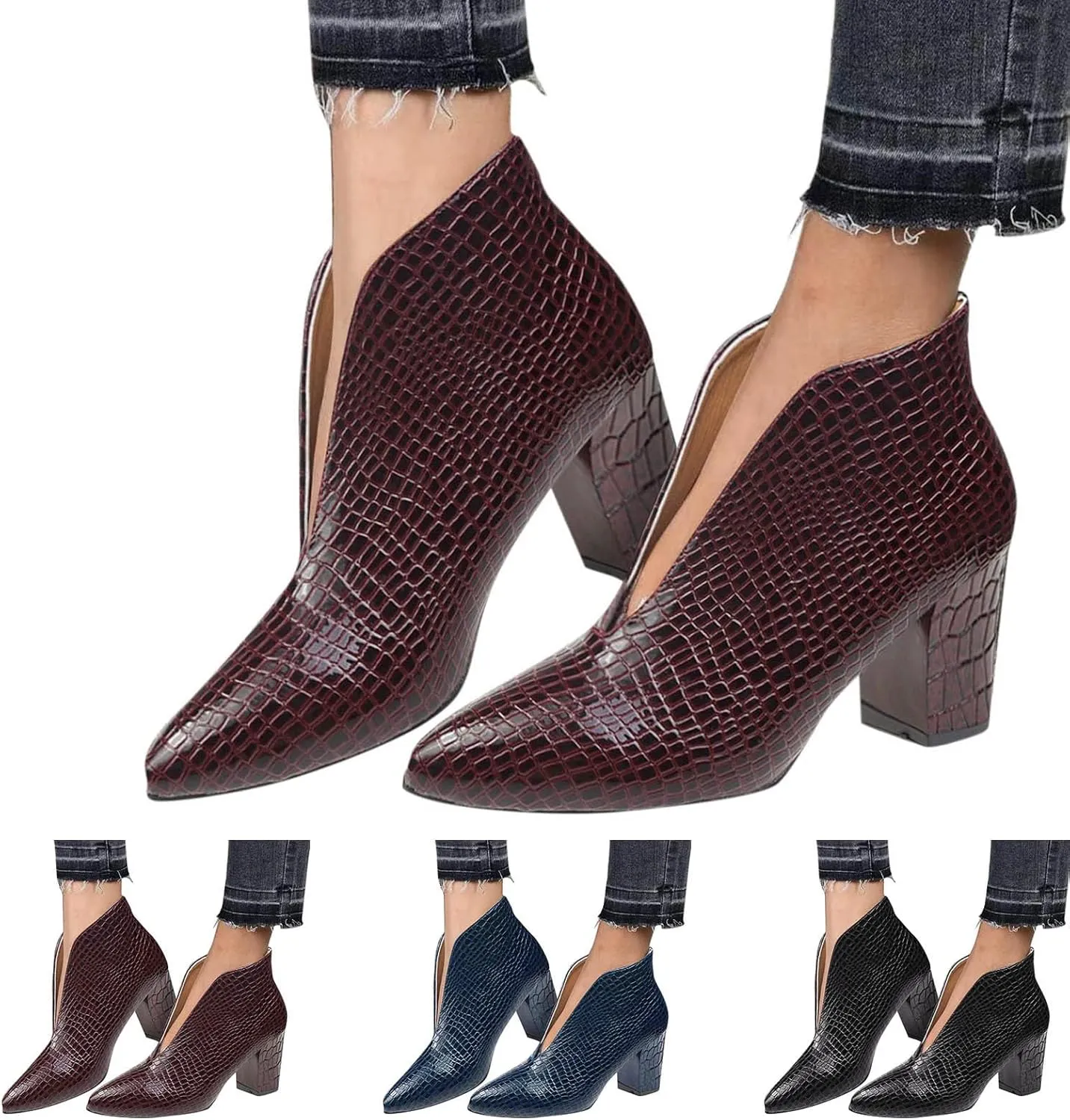 Womens Boots Fall 2024 Ankle Womens Ankle Booties Wide Width Western Boots for Women Womens Bootie Round Toe Soft Sole Fashion Side Zipper Pointd Toe Suede